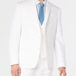 Bar III Mens Slim-Fit Blue Chambray S White 40S